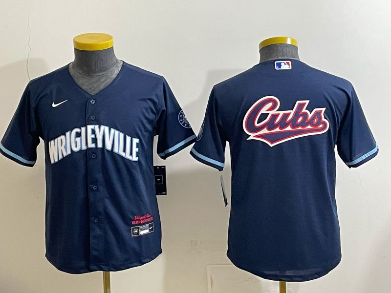 Youth 2026 Chicago Cubs Blank Drak Blue City Edition Nike MLB Jersey style 007
